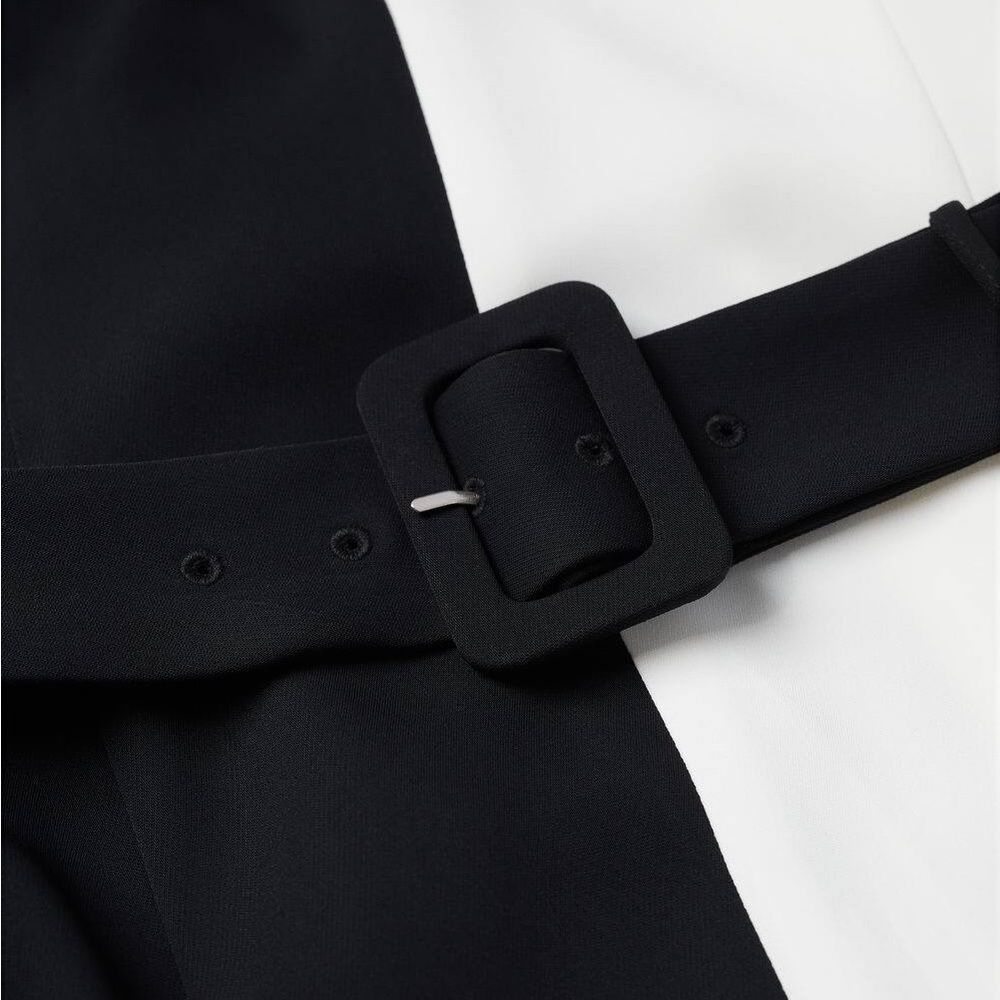 Mango Monochrome Dress White Black New - Picture 9 of 10